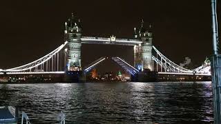 London Tower Bridge Opening by Night