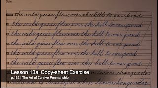 Lesson 13a: Copy-sheet Exercise | #cursive #handwriting #penmanship #amsr