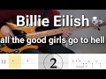 Billie Eilish - all the good girls go to hell (Bass Cover) Tabs