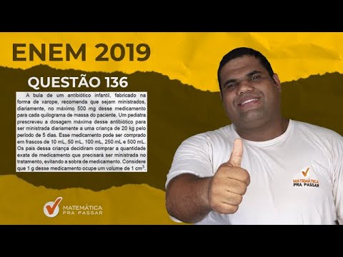 🔴  Questão 136 - Prova Amarela -Matemática Enem 2019 : Matemática básica