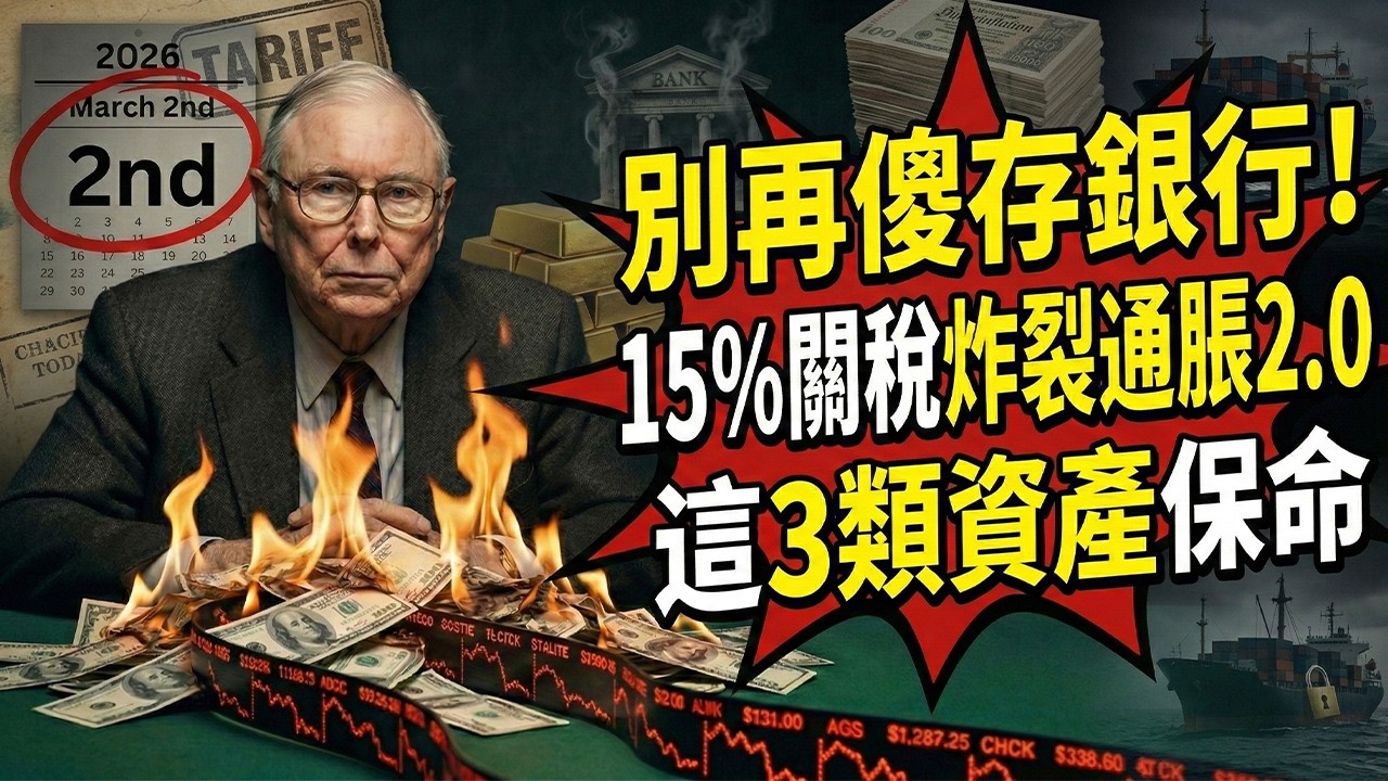 別再傻存銀行了！央行發出“最後通牒”？查理芒格預言警告：15%關稅引爆通脹2.0，中老年人保命必看：這3類資產是最後的避風港！#查理芒格#芒格