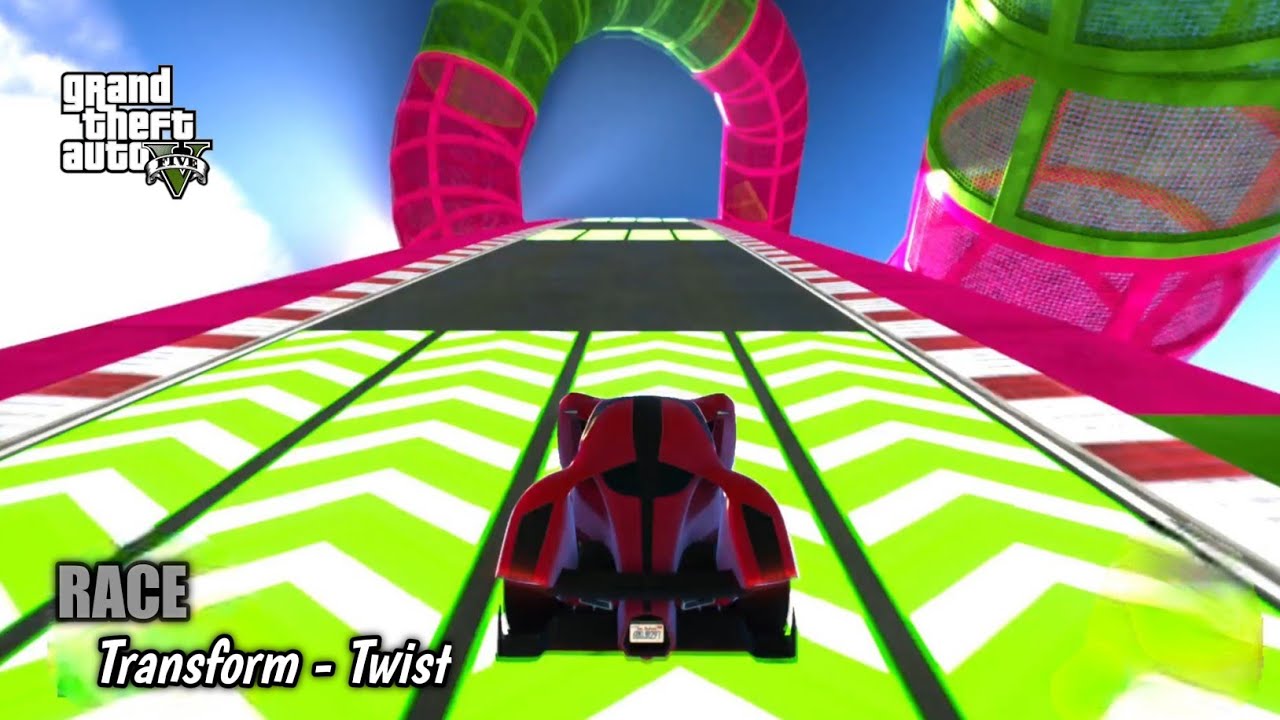 GTA 5 Online Mega Ramp Challenge - Transform Twist Car Race #gta5 # ...