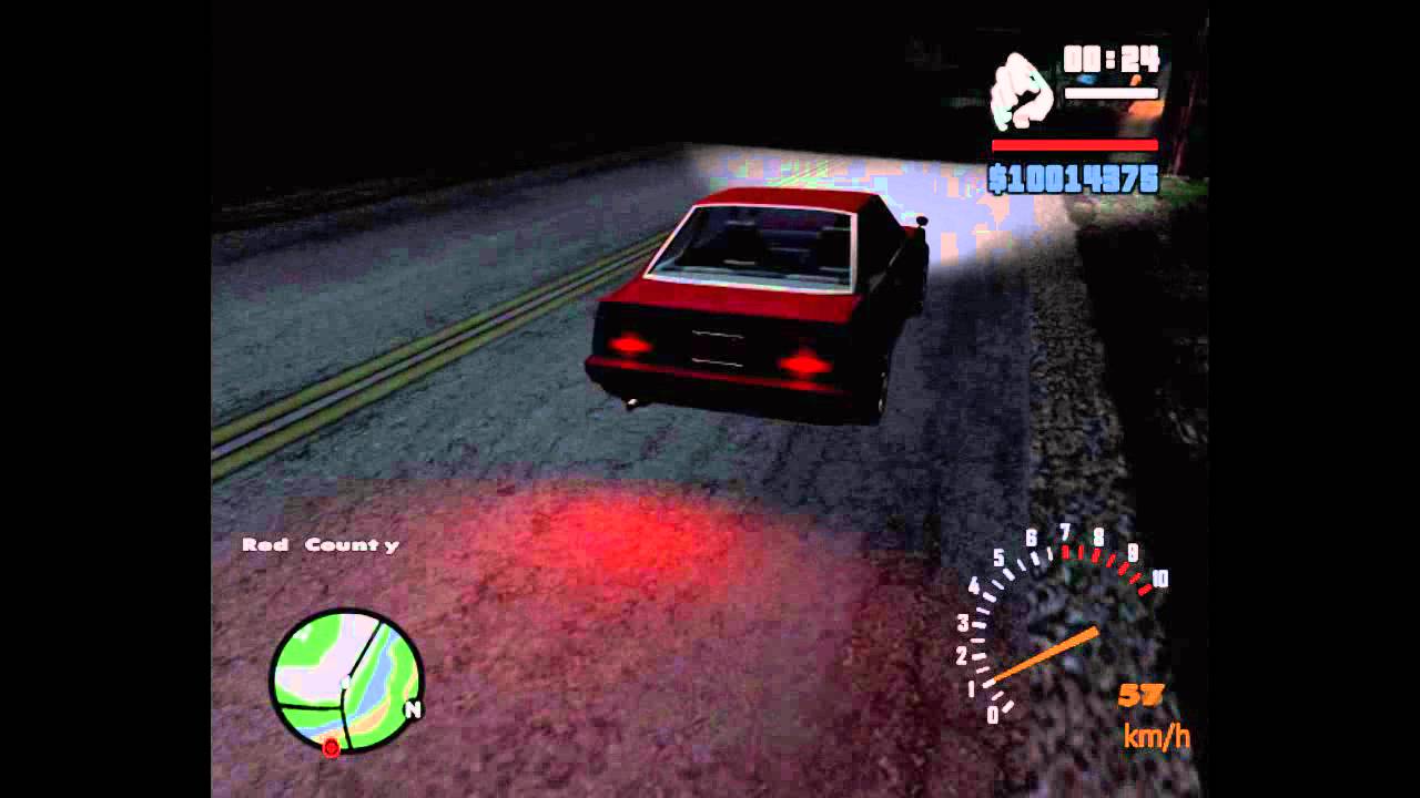 Gta Sa Improved Vehicle Lights Mod Test Youtube