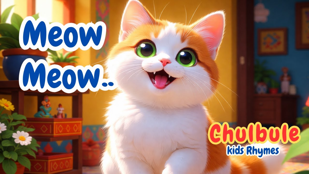 Meow Meow Billi Karti Meow Meow | Kids Poem Hindi Rhymes for Kids | Chulbule Kids Rhymes