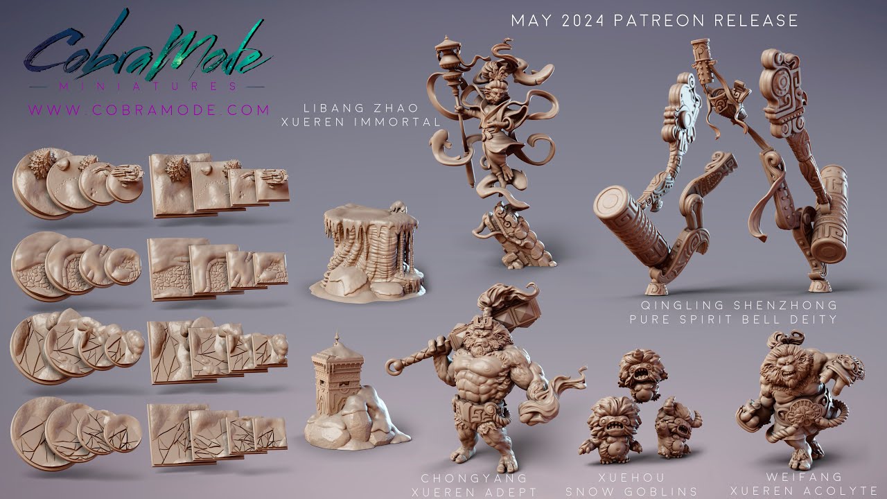 Cobramode 3D Printable Miniatures - May 2024 Patreon Release