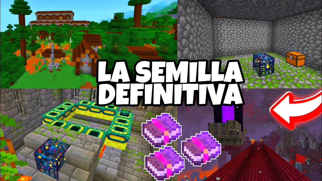  la mejor semilla minecraft 1 19 bedrock aldeas portal al end