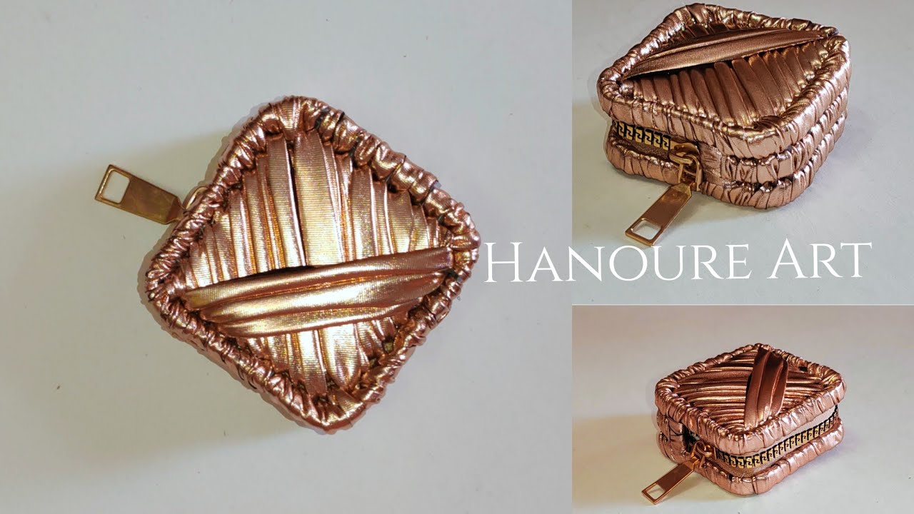 Металлический кошелек для монет своими руками из остатков ниток и пластиковой холщовой сетки