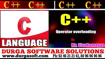 C++ tutorial ||onlinetraining|| operator overloading by Sivaramayya