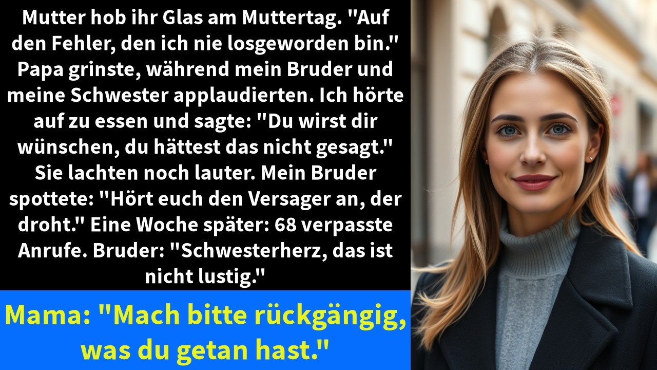 Mama nannte mich am Muttertag ihren „Fehler“ – eine Woche später flehte sie, es rückgängig zu machen