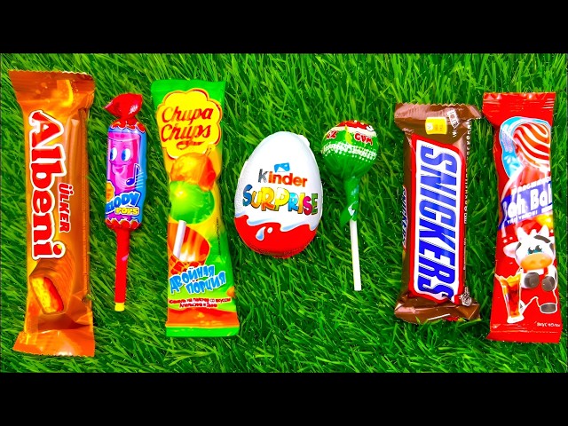 ASMR Most Popular Candys / some lots of colorful rainbow lollipop candy / unpacking chocolate eat