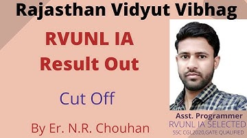 RVUNL Informatics Assistant Result out || Vidyut Vibhag IA Result|| Cut off ||