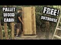 Off Grid Cabin - Building a Free Pallet Wood Outhouse in the Woods