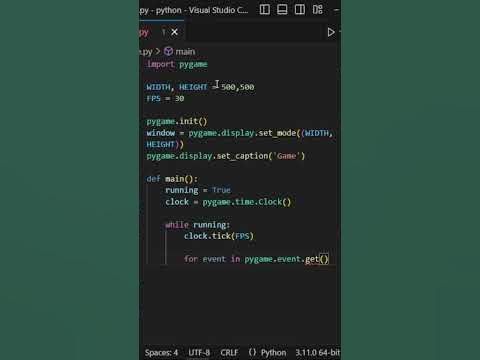 Python Pygame Boilerplate Code || Python #shorts #coding - YouTube