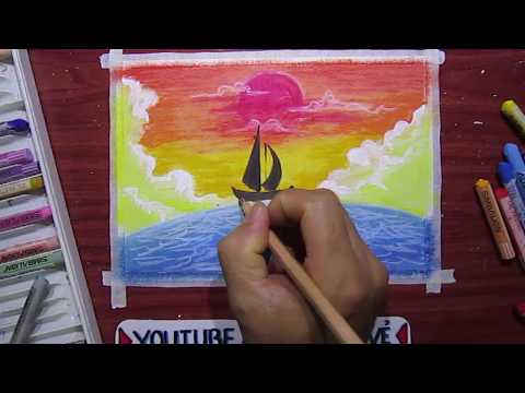 Video Vẽ tranh phong cảnh biển mùa hè đơn giản với sáp màu - youtube
