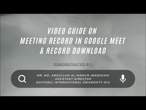 Video Easy Way to Google Meet Meeting Recording & Record... - youtube