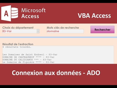 Connexion aux données en Visual Basic Access