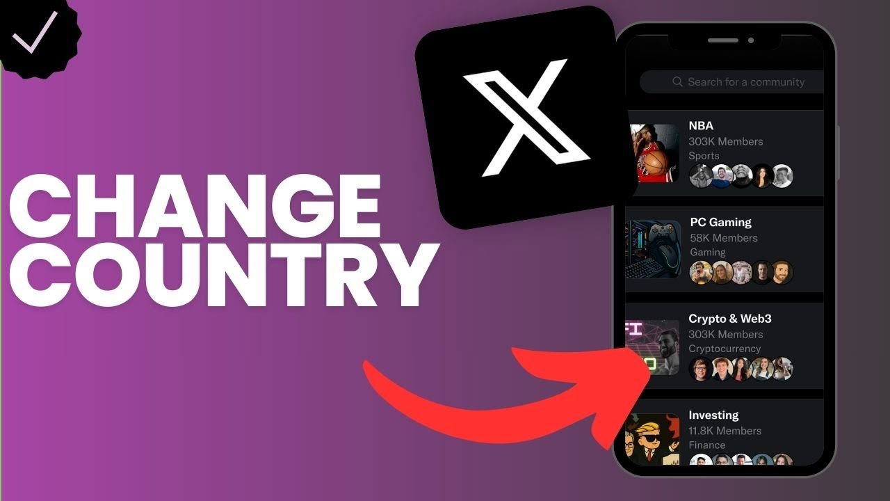 How to change the country at your account in X?