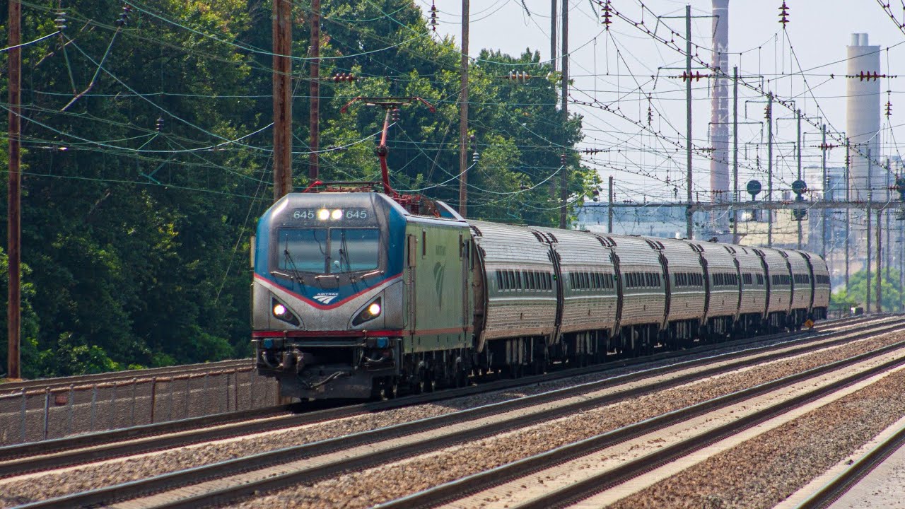 Amtrak 164 northeast regional cruises through linden station youtube