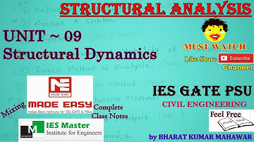 Structural Analysis~U 09~Structural Dynamics by Bharat Kumar Mahawar