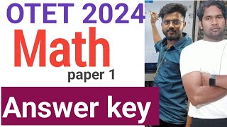 OTET PAPER 1 MATH ANSWER KEY 2024 UNOFFICIAL/