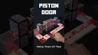 Making a Piston Door | Minecraft Blocks IRL #minecraft #redstone #pistondoor #minecraftirl