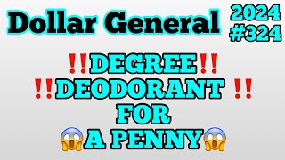 2024#324Dollar General Couponing‼DEGREE DEODORANT FOR A PENNY‼Must Watch