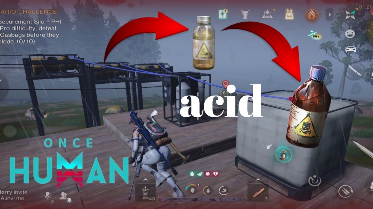 How to build acid farm in once human mobile (hindi)