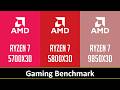 RYZEN 7 5700X3D vs RYZEN 7 5800X3D vs RYZEN 7 9850X3D