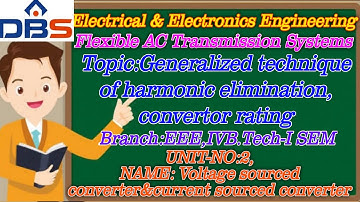 Flexible AC Transmission System | Electrical And Electronics Engineering | Educational Videos | DBS