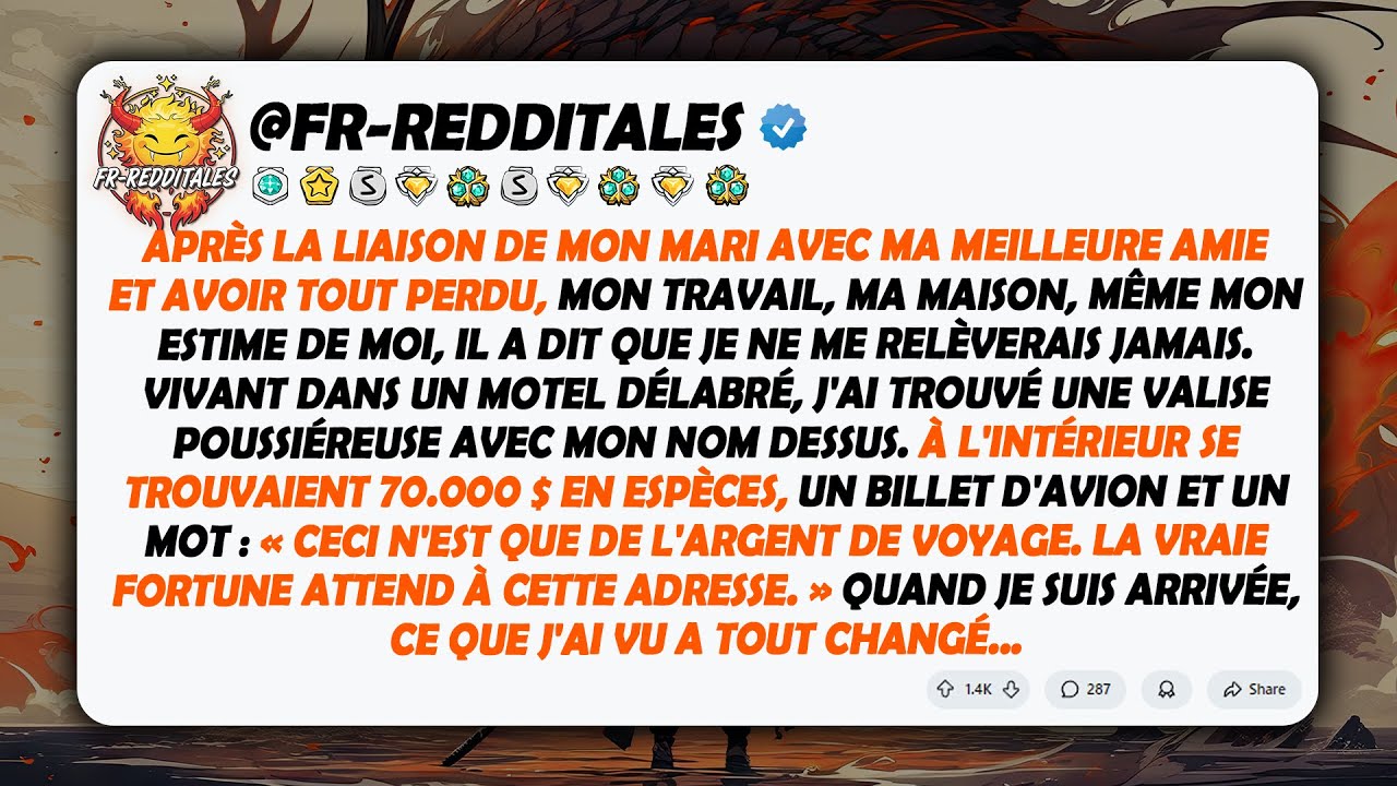Mon mari m'a trahie avec ma meilleure amie, mais un cadeau secret de 70.000 $ m'a conduite à...
