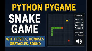 🔥Як створити Змійку в Python (Pygame) з бонусами, рівнями та рекордами — покроковий гайд! Це шедевр🔥