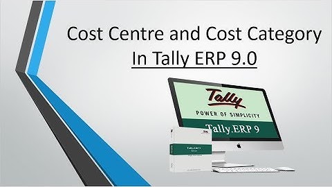 Cost Centers & Cost Category in Tally ERP 9.0