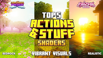 TOP 5 BEDROCK SHADERS for Actions & Stuff 1.8 (vibrant visuals)