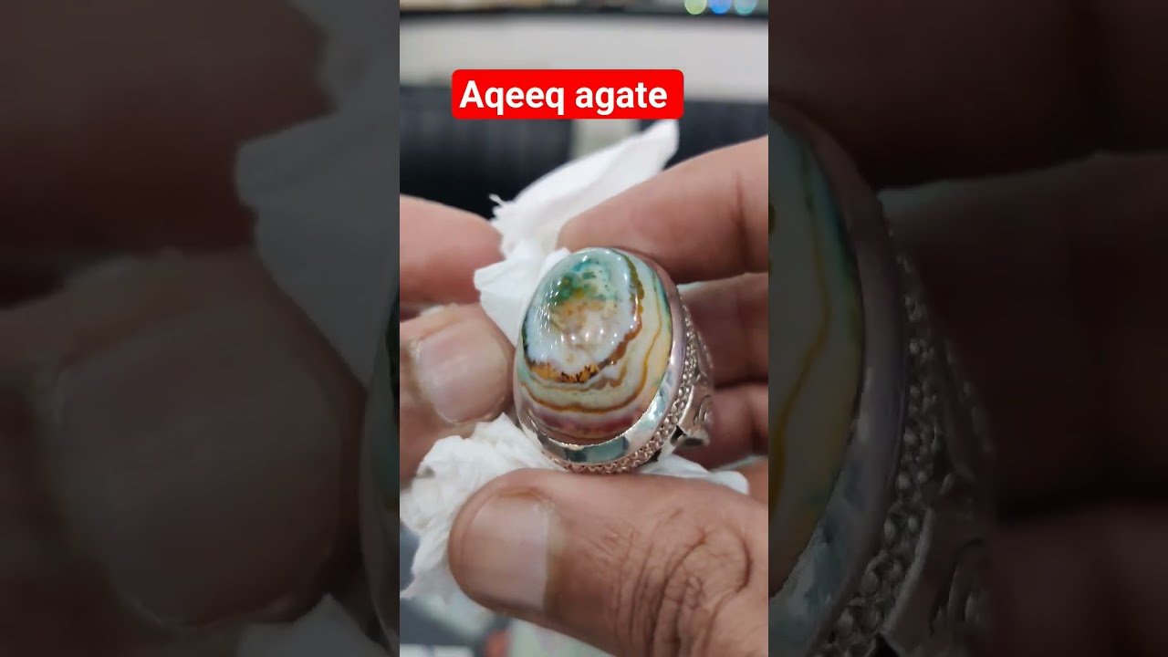 what's app number923226914545 Beautiful stone aqeeq agate Hand made ring silver