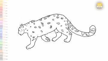 Snow leopard drawing easy | Art tutorial | How to draw A Snow leopard step by step easily #artjanag