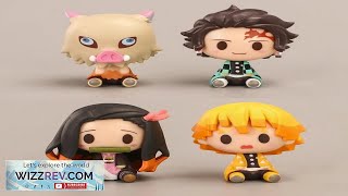 4Pcs Set Anime Demon Slayer Nezuko Tanjirou Zenitsu Inosuke Mini Figurine Kawaii Action