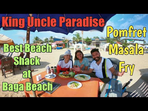 Eating Pomfret Masala Fry & Pasta at Baga Beach- King Uncle Paradise Beach Shack I Food & Stay India