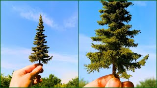 DIY |Cara Membuat Miniatur Pohon | Cemara | Tutorial langkah demi langkah | untuk diorama