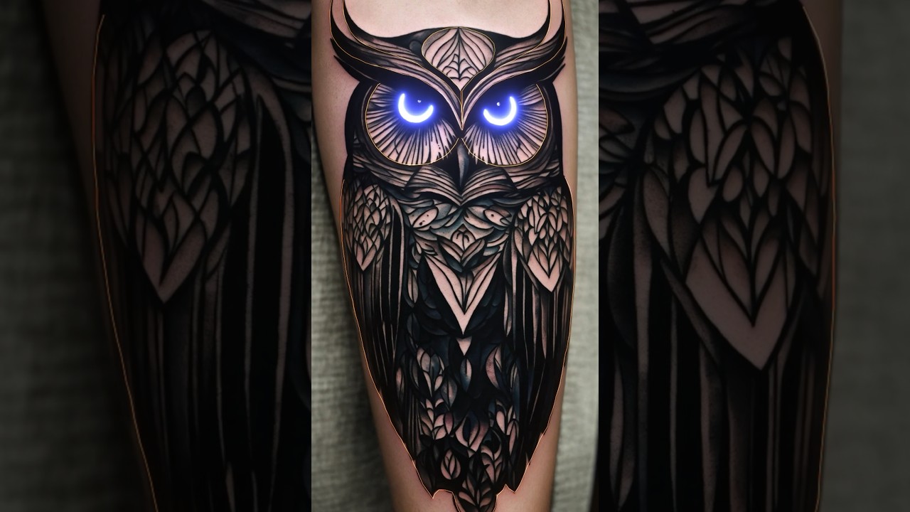 Owl Tattoo 🦉Cover Up on the Arm 🏆 Winner of a Tattoo Competition Show 