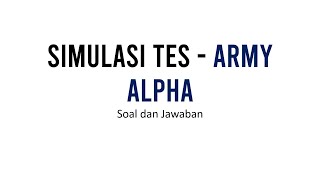 Army Alpha Simulation Test Questions and Answers