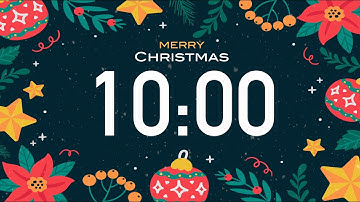 10 Minute Christmas Timer 🔕 No Music (4K) ☃️ - with Alarm Sound