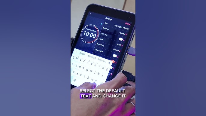 TikTok app on smartphone with countdown clock