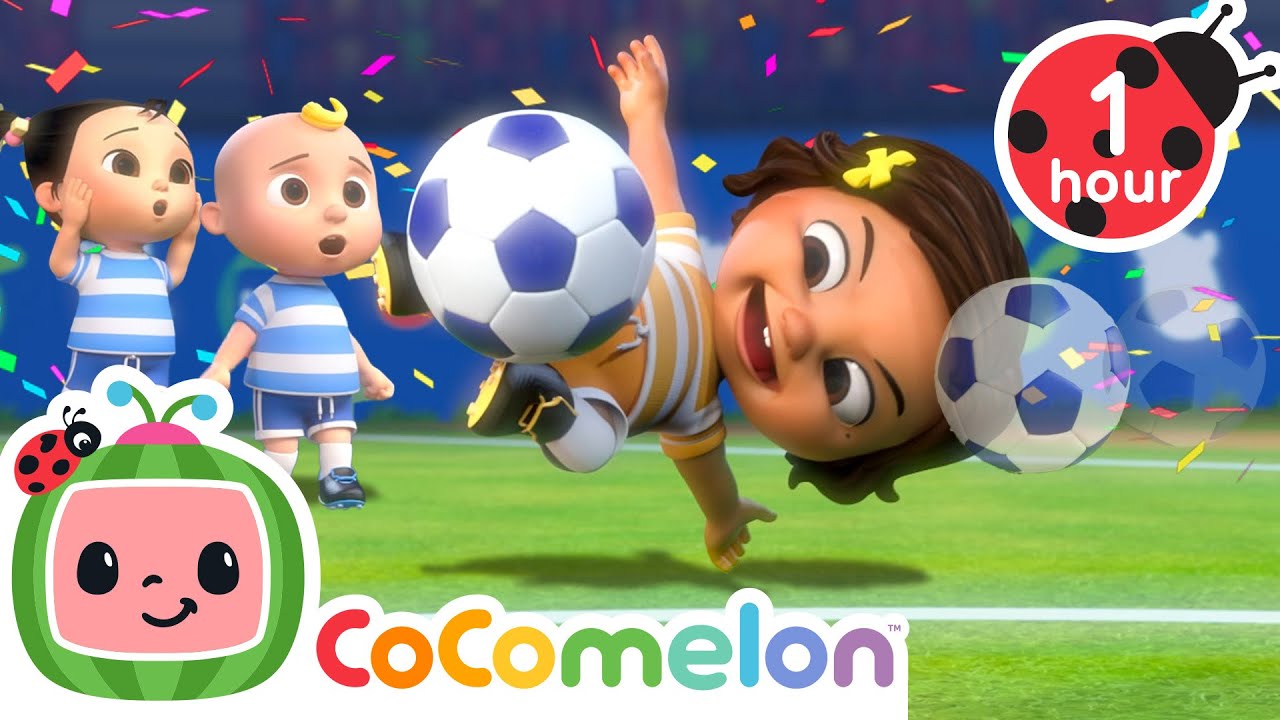 SCORE! Nina The Striker! ⚽ CoComelon Football Marathon + More CoComelon Nursery Rhymes & Kids Songs