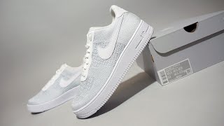 Nike Air Force 1 Flyknit 2.0 White Pure Platinum AV3042-100 - YouTube
