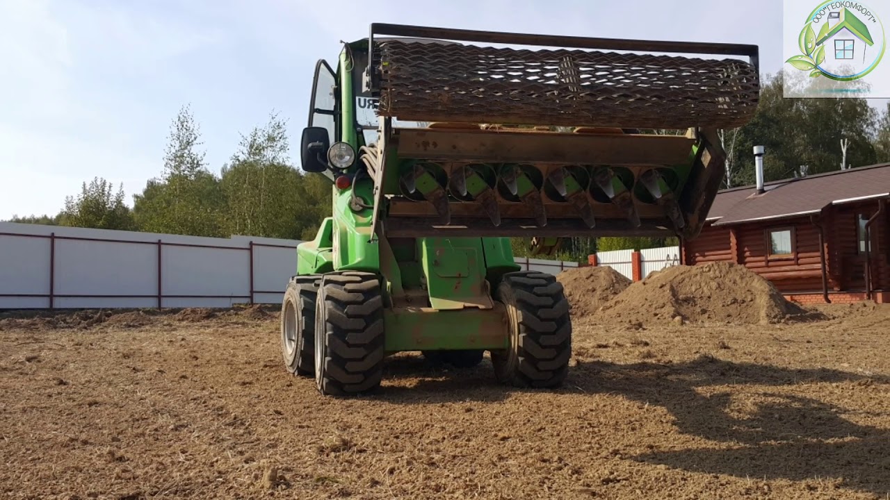 Выравнивание участка под газон . - YouTube