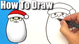 How To Draw a Super Fast Santa Head!