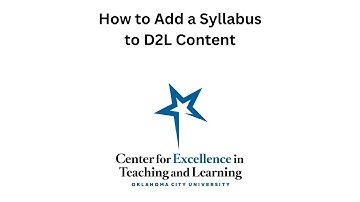 How to Add a Syllabus to D2L Content