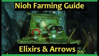 Nioh Early Elixir Arrow Armor Weapon Farming farm Fast Easy Tips and Tricks