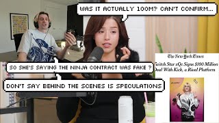 xQc Reacts to Pokimane talking about his $100 Million Kick Contract in a Podcast