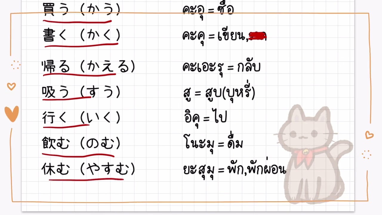 คำศัพท์ กริยา ในภาษาญี่ปุ่น Ep.1